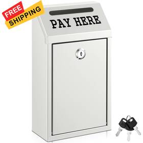 Xie-yaocom-2186 Yaocom Safe Cash Box Money Collection Metal 10.2 X 5.7 2.8 Inch White
