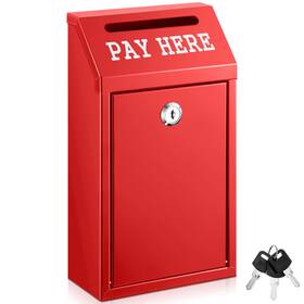 Xie-yaocom-2187 Yaocom Safe Cash Box Money Collection Metal Donation With Lock Wall Mount Pre Dr