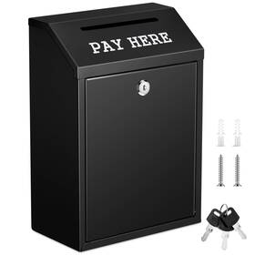 Xie-yaocom-2557 Yaocom Safe Cash Box Money Collection Metal Donation With Lock Wall Mount Pre Dr