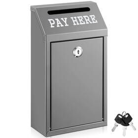 Xie-yaocom-2559 Yaocom Safe Cash Box Money Collection Metal Donation With Lock Wall Mount Pre Dr