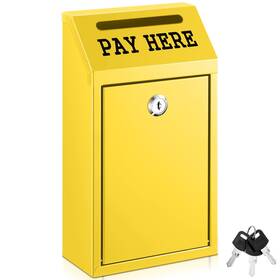 Xie-yaocom-2560 Yaocom Safe Cash Box Money Collection Metal Donation With Lock Wall Mount Pre Dr