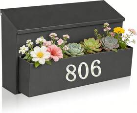 Ydocabinit 744759096937 Wall Mount Mailbox Large Capacity For House Outside With 3 Sets Of 0-9 Number