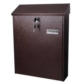06mbx002-st-l06-1 Yescom Wall-mounted Mail Box Large Lockable Letterbox With Steel Retrieval Door