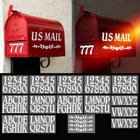 Yinbei 752720302819 132 Pcs 2 Inch Reflective Mailbox Numbers Letters Stickers For White