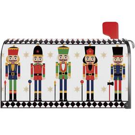Mc052 Yinena Christmas Nutcracker Mailbox Cover Magnetic Standard Size 21x18 Inch Post Let