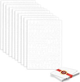 Count-124 Yirfly 1210 Pieces10 Sheets Letter Stickers Self-adhesive Vinyl White