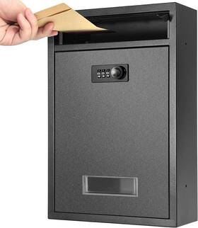 Yirwtof 445053921910 Wall Mount Mailbox Combination Lock Mail Boxes For Outside Safe Drop Box