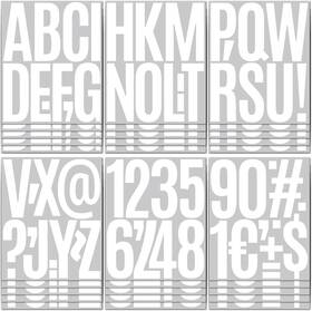 Tz-005 Ynhay 305 Pcs Waterproof 5 Inch Vinyl Alphabet And Number Stickers - White