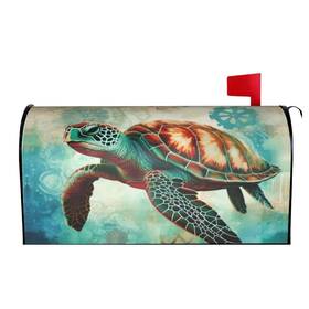 Youqu 617788674455 Sea Turtle Beach Ocean Animals Magnetic Mailbox Covers Mail Wraps Garden Yard Ho