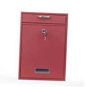 Yulife Llc 852130008025 Wall Mounted Locking Vertical Dropbox Mailbox - Safe And Secure Made With Red