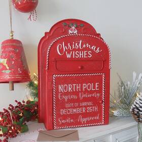 Zxa0322 Z² Belladecor Xmas Letters To Santa Mailbox Wall Mount North Pole Post Vintage Mail