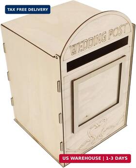 Zerodis Zerodisipkfv53ztg-12 Handmade Wooden Wedding Mailbox Post Box With Lock Retro Wood Card