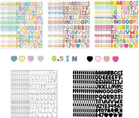 5400 Zjwzsli 9017863547888 Letter Stickers 60 Sheets Alphabet 0.5in Vinyl Multiple Colors