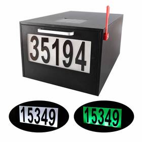 Zuozuoya 707999837111 Black Post Mount Mailbox - 2 Lighting Modes Solar Numbers Light Large Capacit