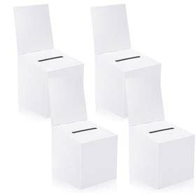Zzhxkjhky 746957969952 4-pack Ballot Boxes 6x6 Inch Raffle With Removable Header For Voting