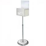 Azar Displays Extra Large White Box On Adjustable Pedestal Floor Stand W/.... Fixed Price $123.97.