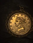 1894 $10 Dollar Liberty Gold Coin Pendant 14K. Fixed Price $5950.00.