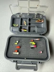 Clam Small Ice Jig Box Case - 40 Pre Cut Slots Plus Clear Door Compartments. Fixed Price $14.95.