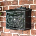 Black Ornate Period Lockable Wall Mounted Post Box Mail Letter. Fixed Price $100.70.