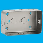 2X Metal Clad Gang Surface Wall Mountable Mains Back Box With 20MM Knockouts. Fixed Price $20.25.