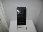 Vintage Black Metal / Tin Time Mail Box House Mount With Newspaper Holder. Fixed Price $17.00.