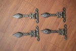 Vintage Cast Iron Handmade French Gate Door Hinges Head Barn Rusty 4 Pcs Lot. Fixed Price $42.56.
