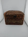 Woven Wooden Locking Box, Artistic Design Ingrained Side Of Box.. Fixed Price $9.50.