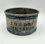 Antique Galvanized Steel 2QT Dry Measuring Can Blue Band Country Farm Kitchen. Fixed Price $50.00.