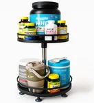 2 Tier Lazy Susan Organizer Metal Spice Rack Vitamin Countertop Kitchen. Fixed Price $19.90.