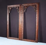 42" Tall Pair Of Antique French Cabinet Door Frames Solid Oak Wood Salvage. Fixed Price $625.00.