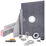 38X60IN Shower Curb System With 4IN Flange, Steel Grate, Membrane Set. Fixed Price $199.03.