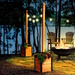 8.5FT (1 Post W/planter Box) Freestanding Zippity Concord String Light Fo. Fixed Price $385.99.