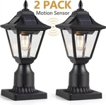 2X Solar Post Lights Outdoor, Aluminium With Pier Mount Base For Yard Garden. Fixed Price $39.99.