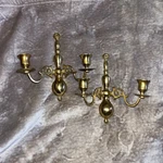 Vintage Solid Brass Wall Candle Sconce Mount Candelabra Colonial English ARM2. Fixed Price $45.00.