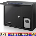 Solar-powered Security Mailbox W/ Dual Lock Heavy-duty Steel Anti-theft Design. Fixed Price $63.36.