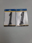 Lot 2X Hillman 845893, Number #1 - 6" Reflective Plastic Inch. Fixed Price $14.00.