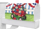 Patriotic Wagon Mailbox Makeover Cover Oversized. Fixed Price $22.00.