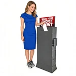 Metal Ballot Box W/side Pockets, Lockable, 17 8.7 Header, Floorstanding. Fixed Price $427.98.