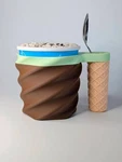 Custom Ice Cream Pint Holder 3D Printed Mix & Match Cozy Swirl, Waffle Cone. Fixed Price $34.99.