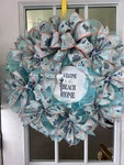 Seafoam Coral Welcome The Beach Custom Handmade Wreath. Fixed Price $55.00.