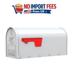 New - Mailboxes Classic Medium, Steel, Post Mount Mailbox, White Opens. Fixed Price $43.00.