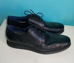 Mens Size 11.5 Cole Haan Black Leather Lace Up Dress Shoes Wingtip Oxfords. Fixed Price $88.00.