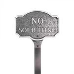 4.5 In. X 7.15 Petite Montague No Soliciting Statement Plaque Sign With Lawn. Fixed Price $59.00.
