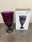 Whole Home Purple Etched Fall Harvest Hurricane W/ Ball Candle 10.5" (WBP008548). Fixed Price $14.99.