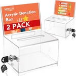 Clear Donation Box With LOCK,2 Pack Ballot Sign Holder,suggestion F. Fixed Price $44.08.