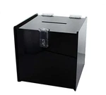 Black Donation Box Tip Jar Acrylic Ballot Suggestion W/lock 6" Cube Azm. Fixed Price $26.26.