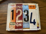 A60 - Personalized Custom House Number Plaque Sign Recycled License Plate Art. Fixed Price $19.95.