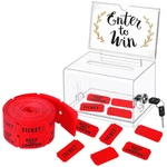 Raffle Ticket Box 500 Double Roll Clear Acrylic Donation Lock 6.3X4.7X3.9 In. Fixed Price $31.72.