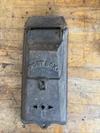 Vintage Cast Iron Mail Box Wall Mount Black With Security And Post Door. Fixed Price $120.00.