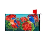 Bluebird In Red Geraniums Mailbox Cover Standard Size. Fixed Price $15.00.